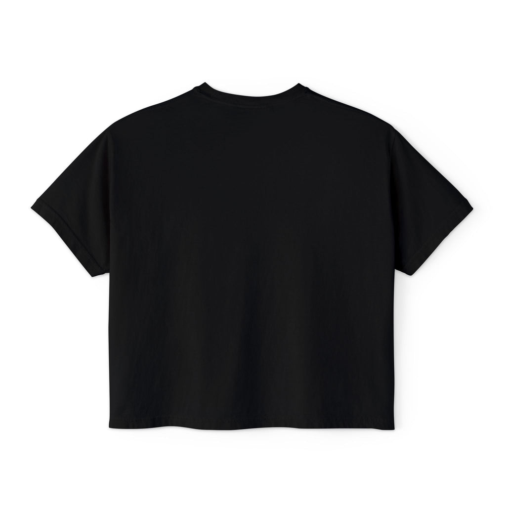 Rodeo Longhorn womens boxy tee in Black — back