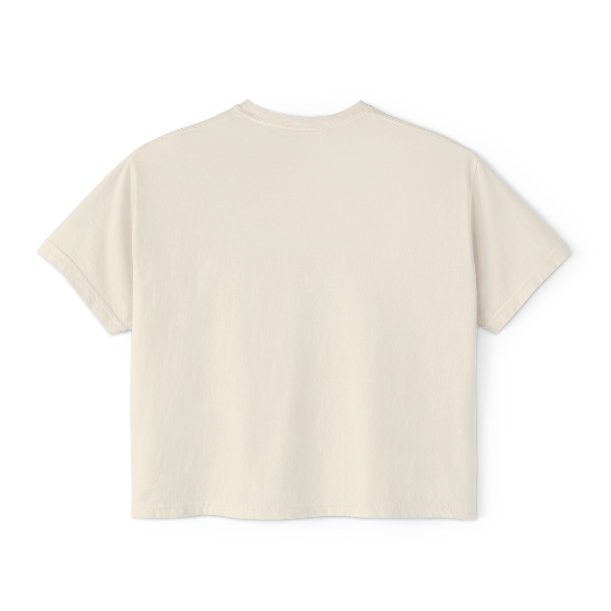 Guitar Sunset womens boxy tee in Ivory — back