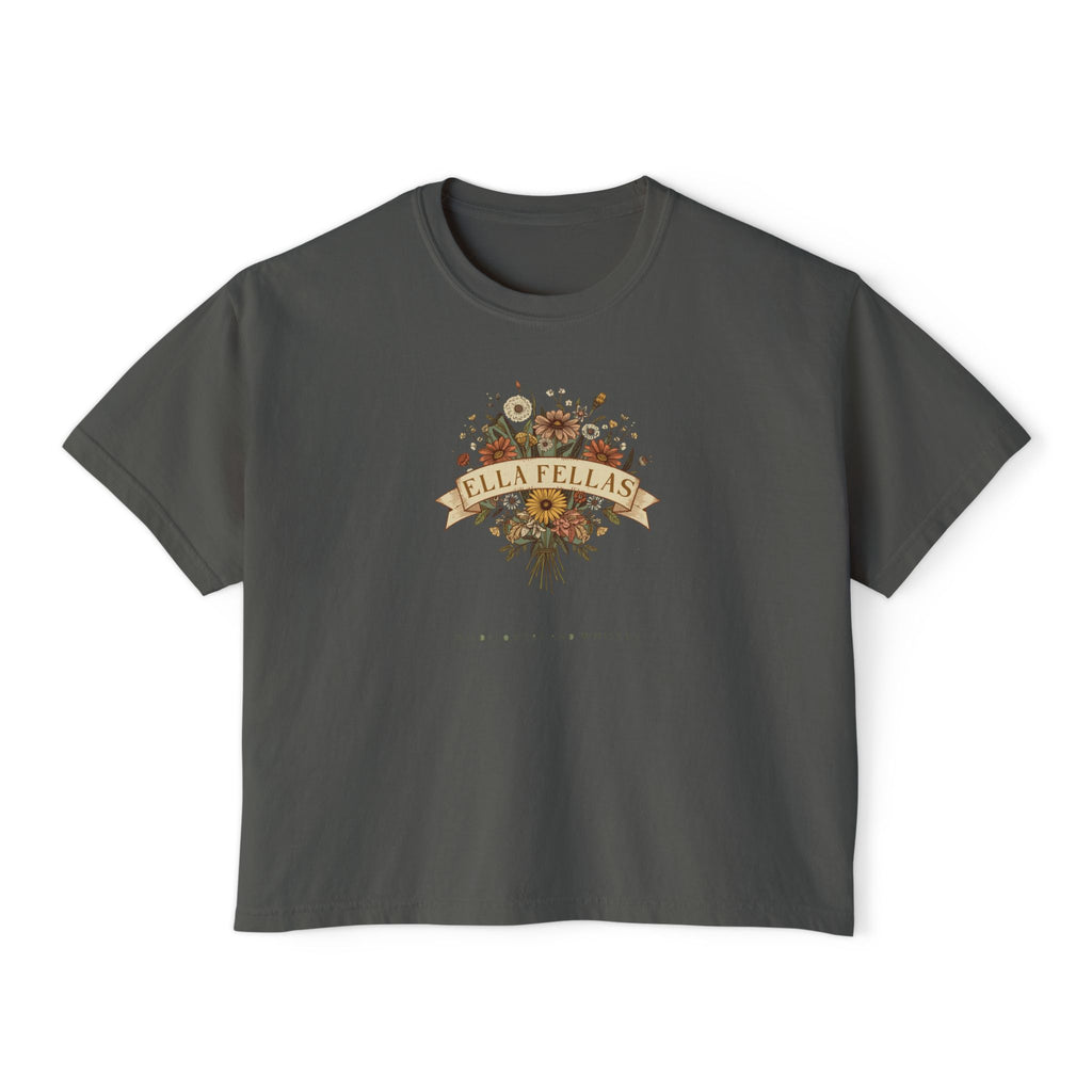 Wildflower Bouquet boxy tee in pepper — Ella Fellas