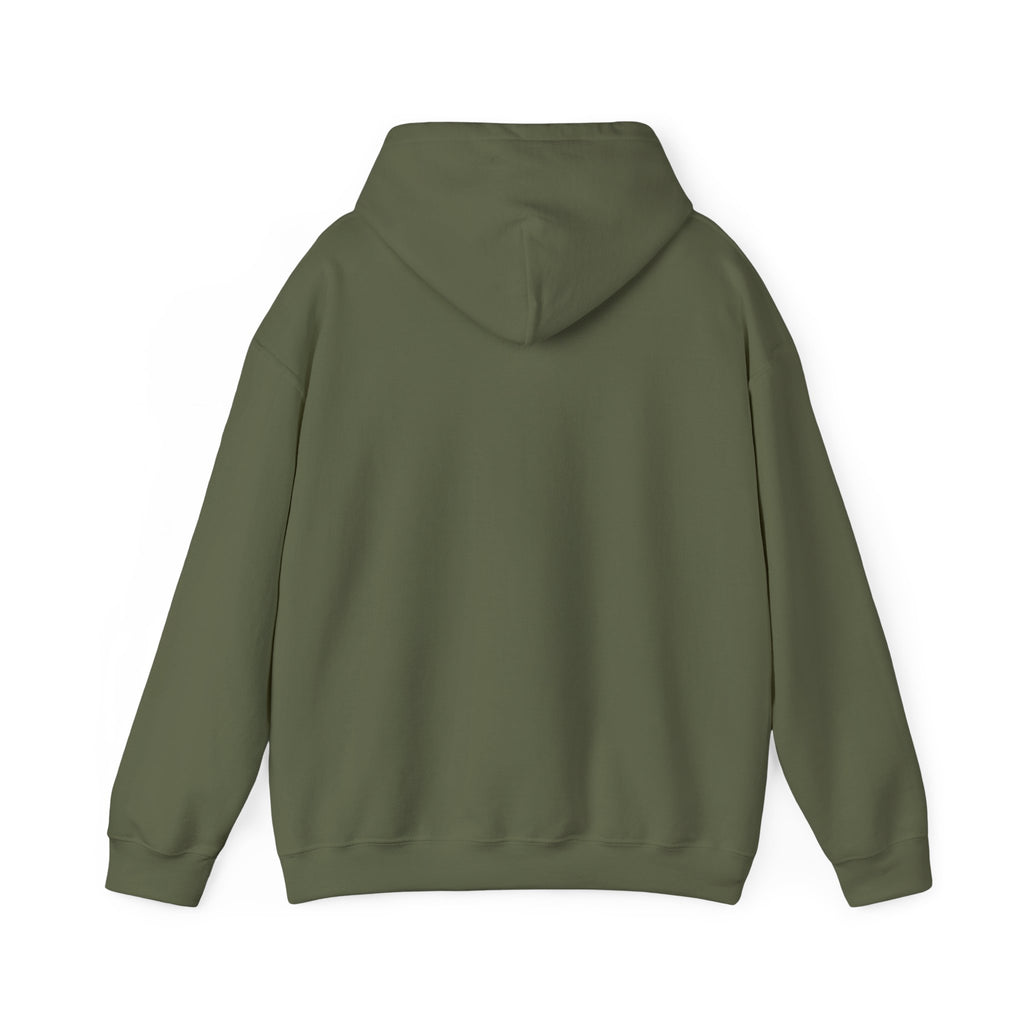 Wildflower Bouquet hoodie in Military Green, back view — Ella Fellas