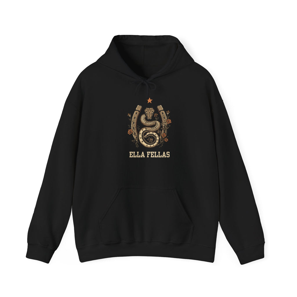Snake and Horseshoe hoodie in Black — Ella Fellas