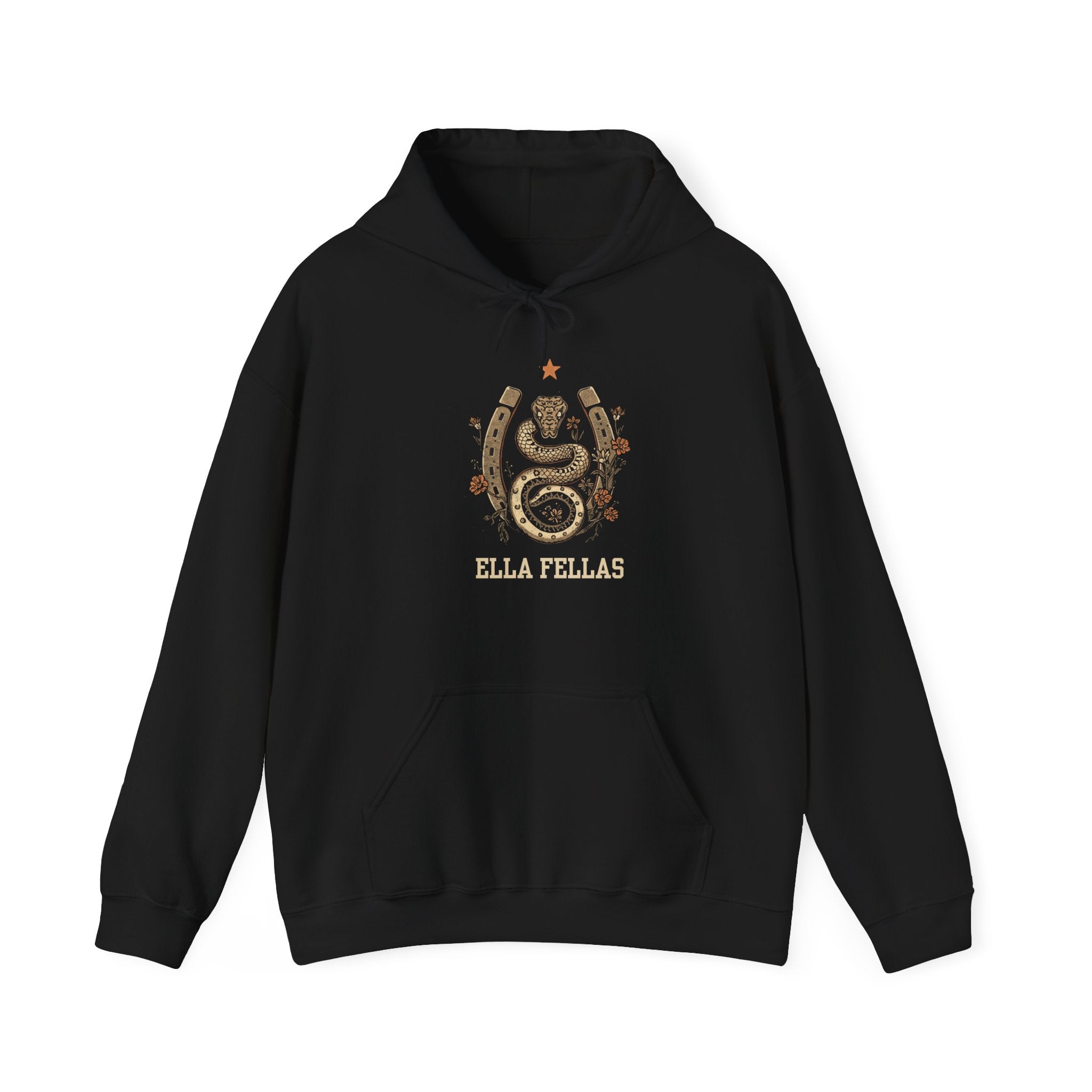 Snake and Horseshoe hoodie in Black — Ella Fellas