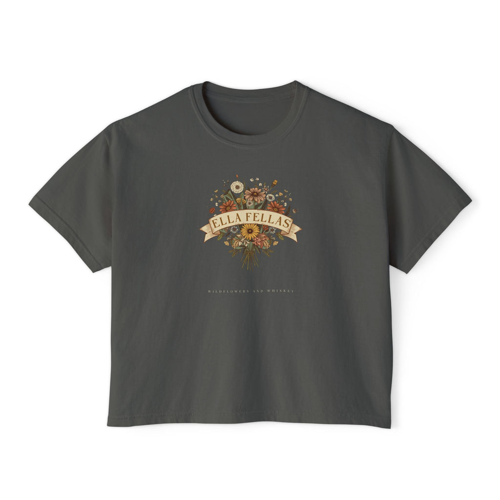 Wildflower Bouquet womens boxy tee in Pepper — Ella Fellas
