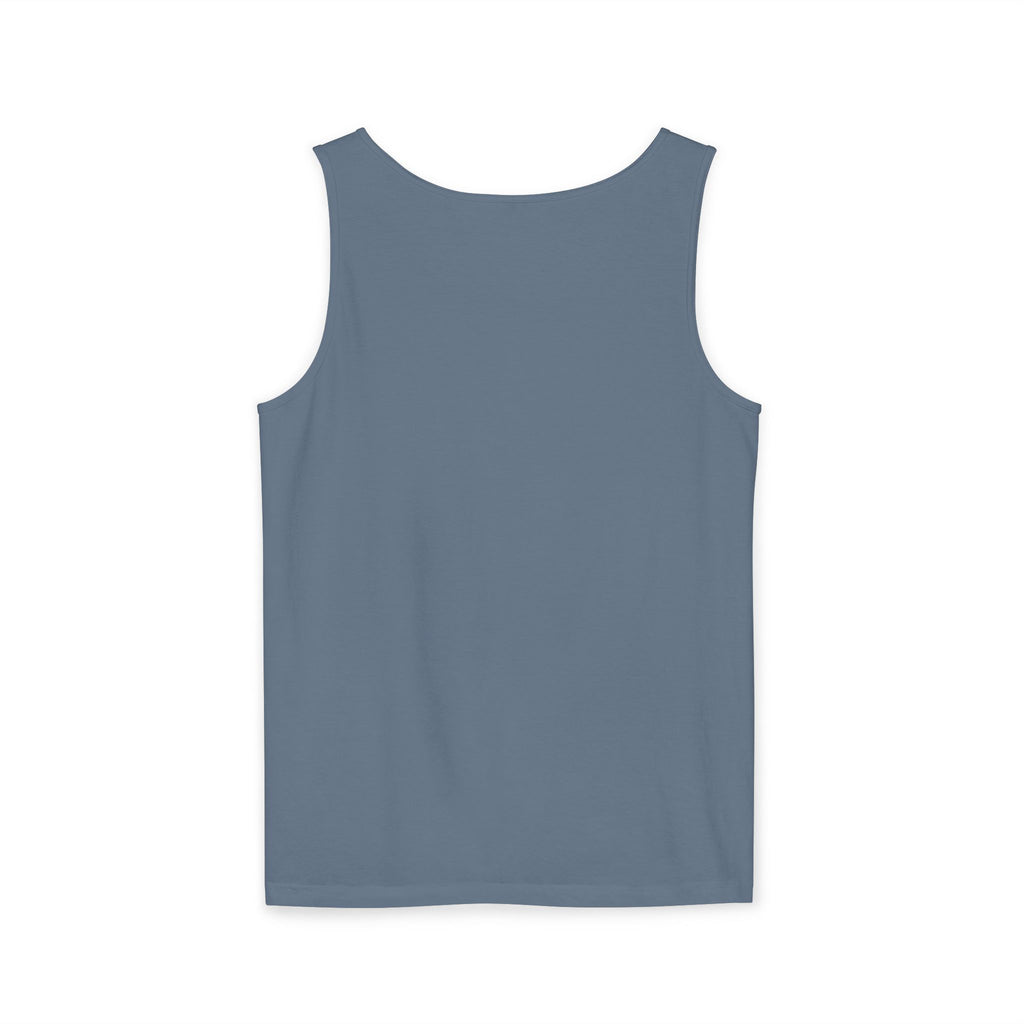 Rodeo Longhorn tank top in Blue Jean, back view — Ella Fellas