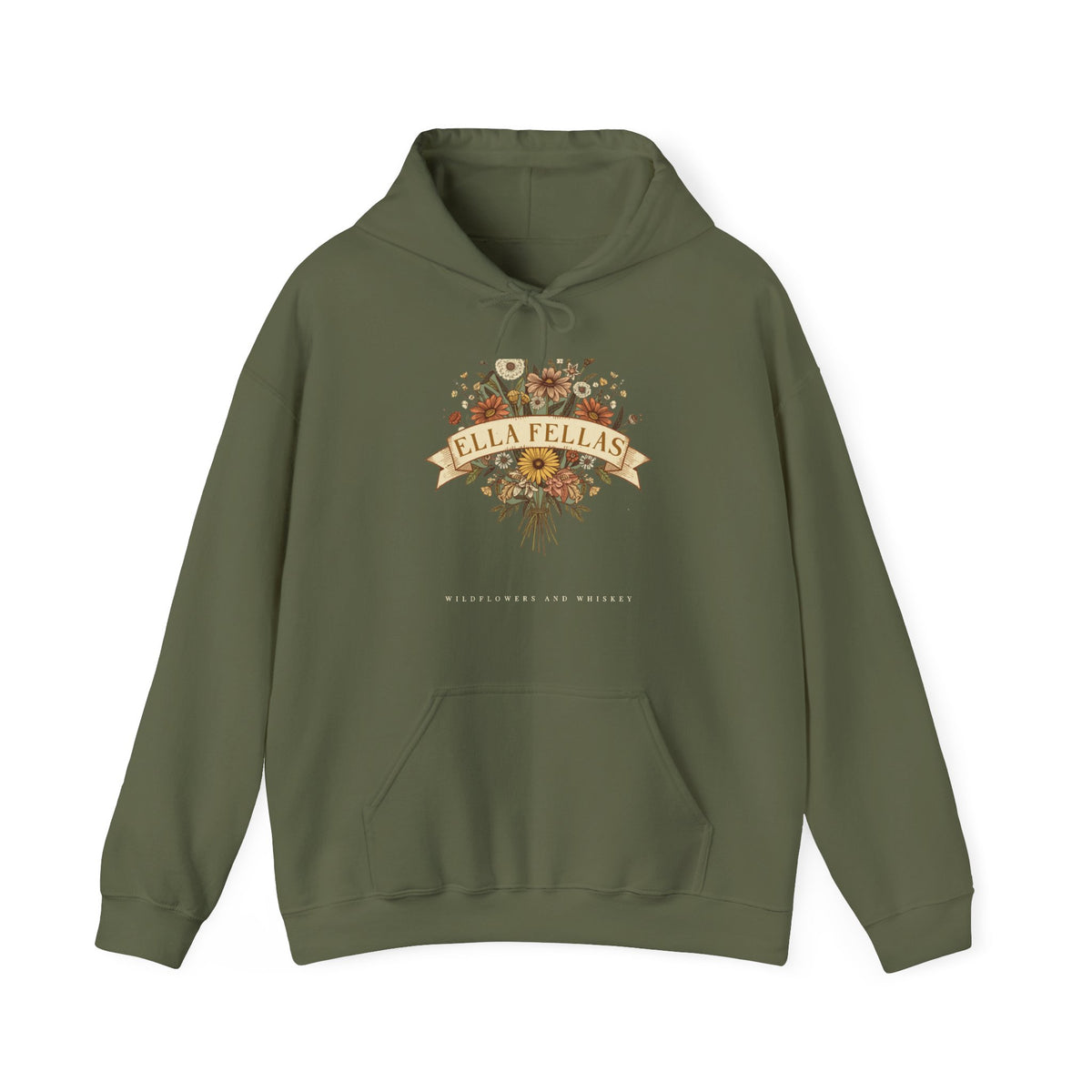 Wildflower Bouquet hoodie in Military Green — Ella Fellas