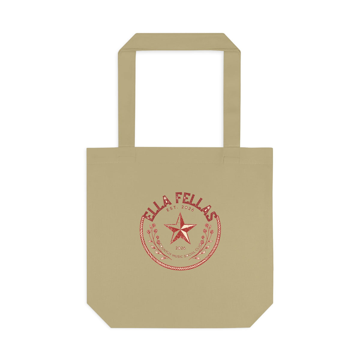 Khaki | Rope Badge canvas tote front