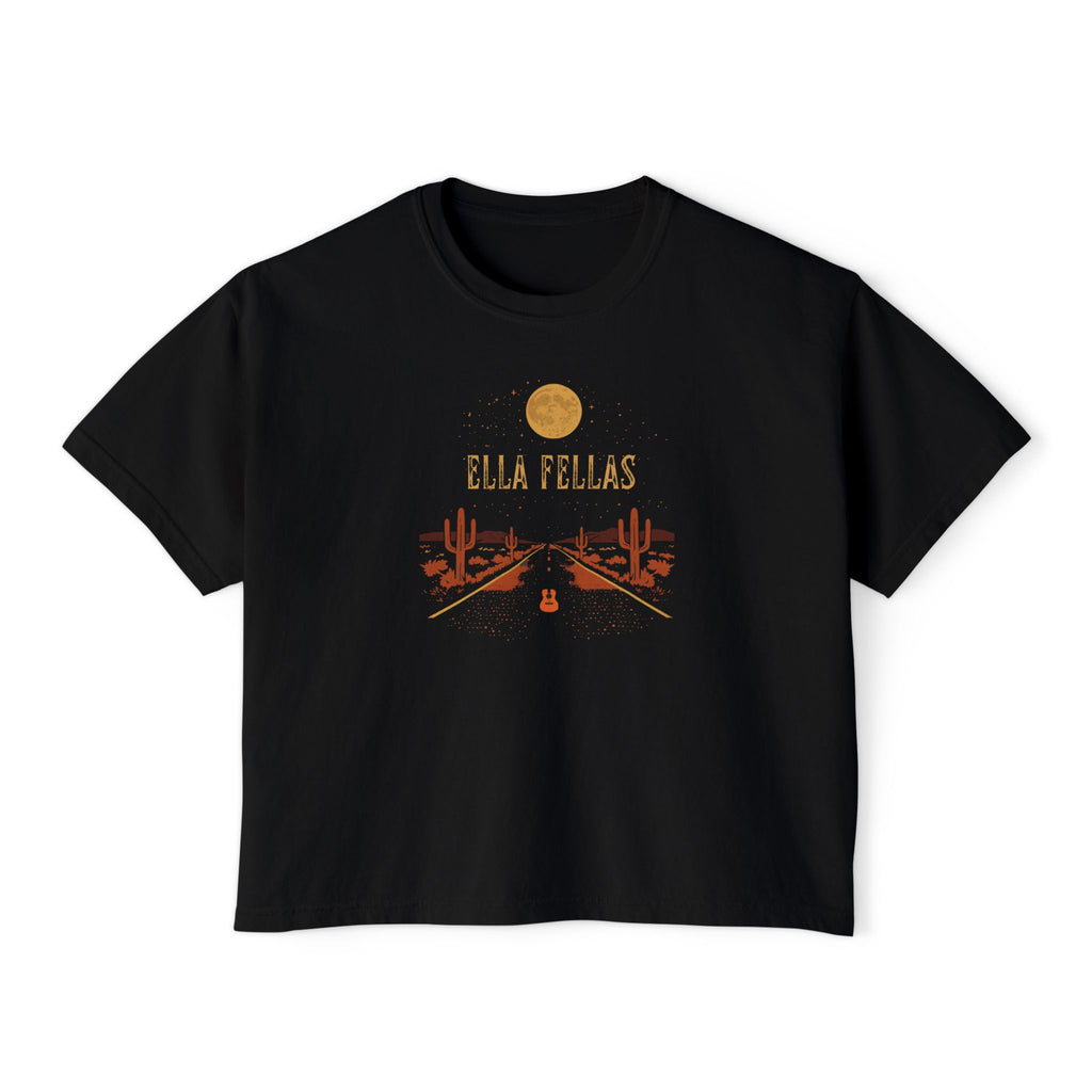 Desert Highway boxy tee in black — Ella Fellas