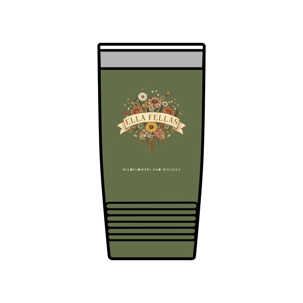 Olive Green | Wildflower Bouquet insulated tumbler front