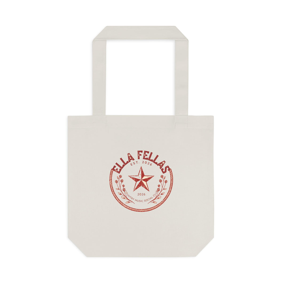 Bone | Rope Badge canvas tote front