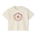 Rope Badge boxy tee in ivory — Ella Fellas
