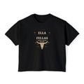 Rodeo Longhorn womens boxy tee in Black — Ella Fellas
