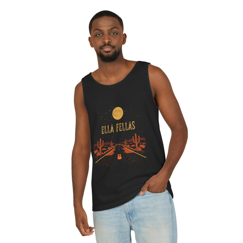 Man wearing the Ella Fellas Desert Highway tank top
