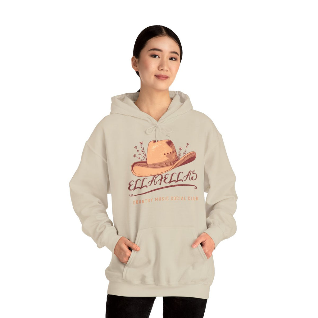 Woman wearing the Ella Fellas Cowgirl Hat hoodie